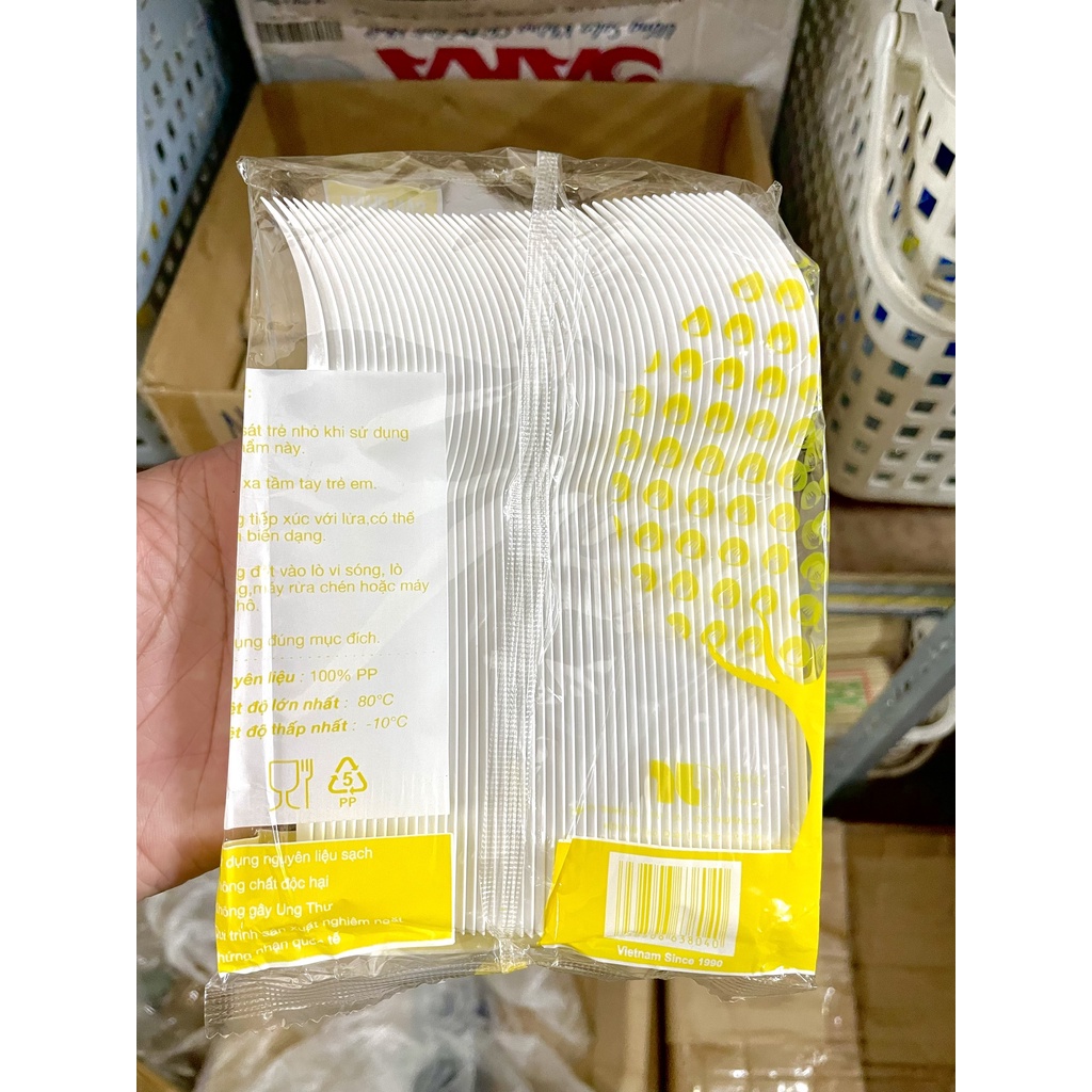 50 cái Nĩa nhựa trắng 15cm