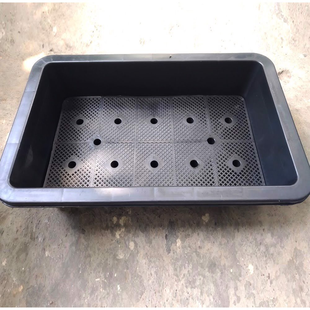 Combo 5 Chậu nhựa trồng rau cỡ lớn Khay trồng rau thế hệ mới size 67cm x 42cm x 17cm