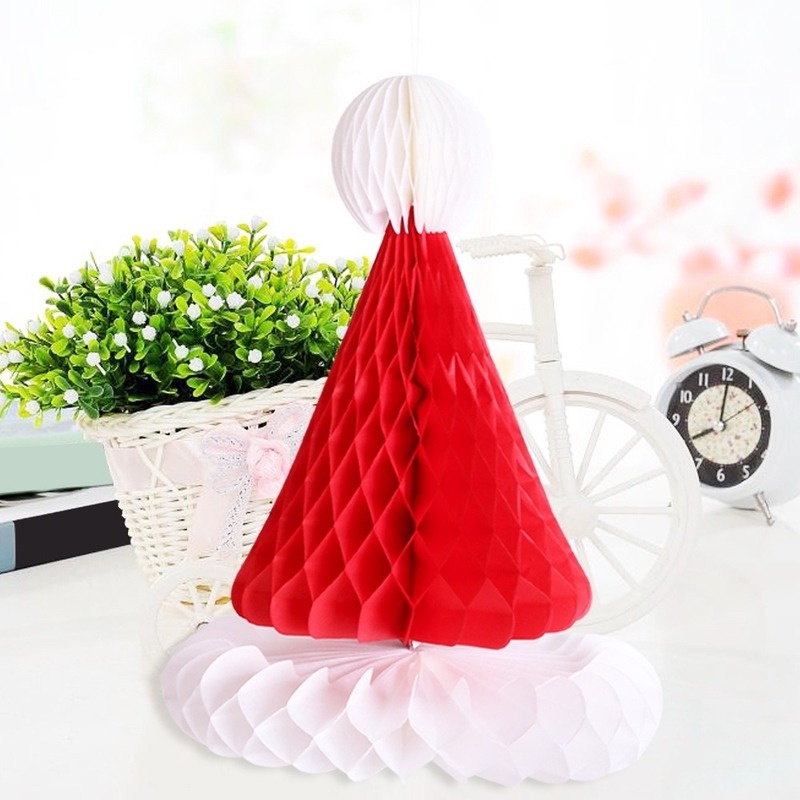 Lồng Đèn 20CM / 32.6CM Hình Nón Ông Già Noel / Giáng Sinh Dễ Thương Treo Trang Trí Nhà Cửa Tiệc Tùng L