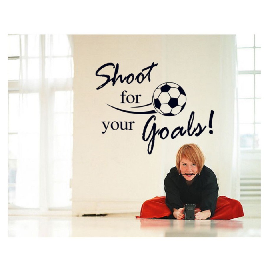 Decal dán tường chữ truyền động lực tiến thẳng mục tiêu shoot for your goals