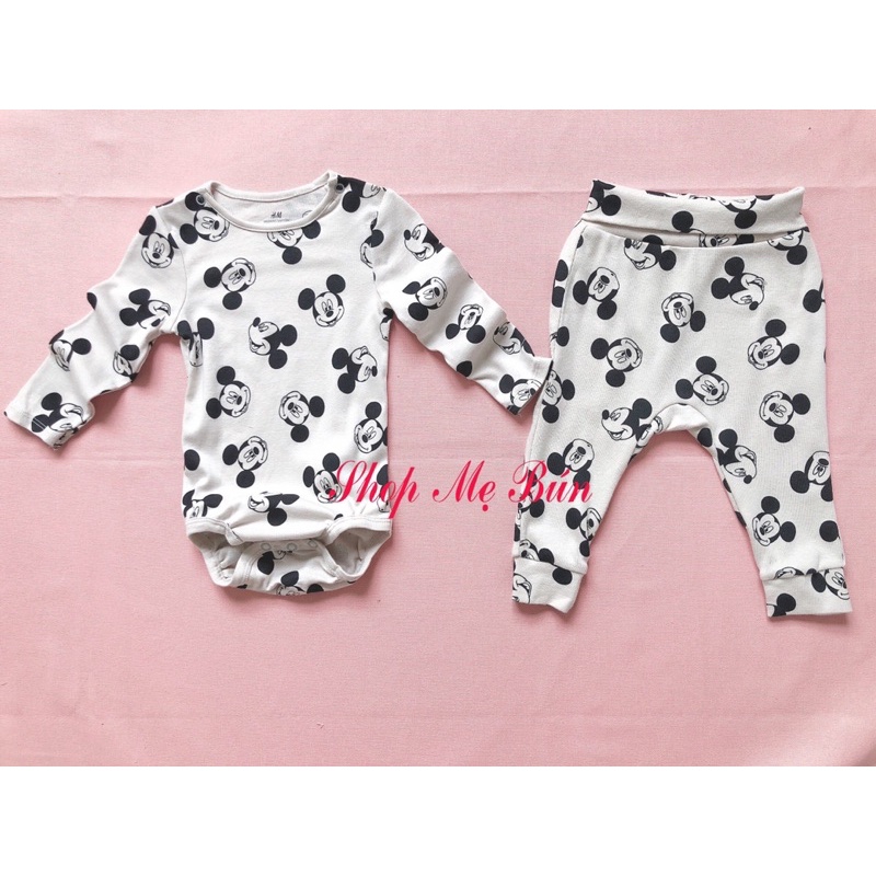 Set quần cạp cao và bodychip HM size 3-9kg