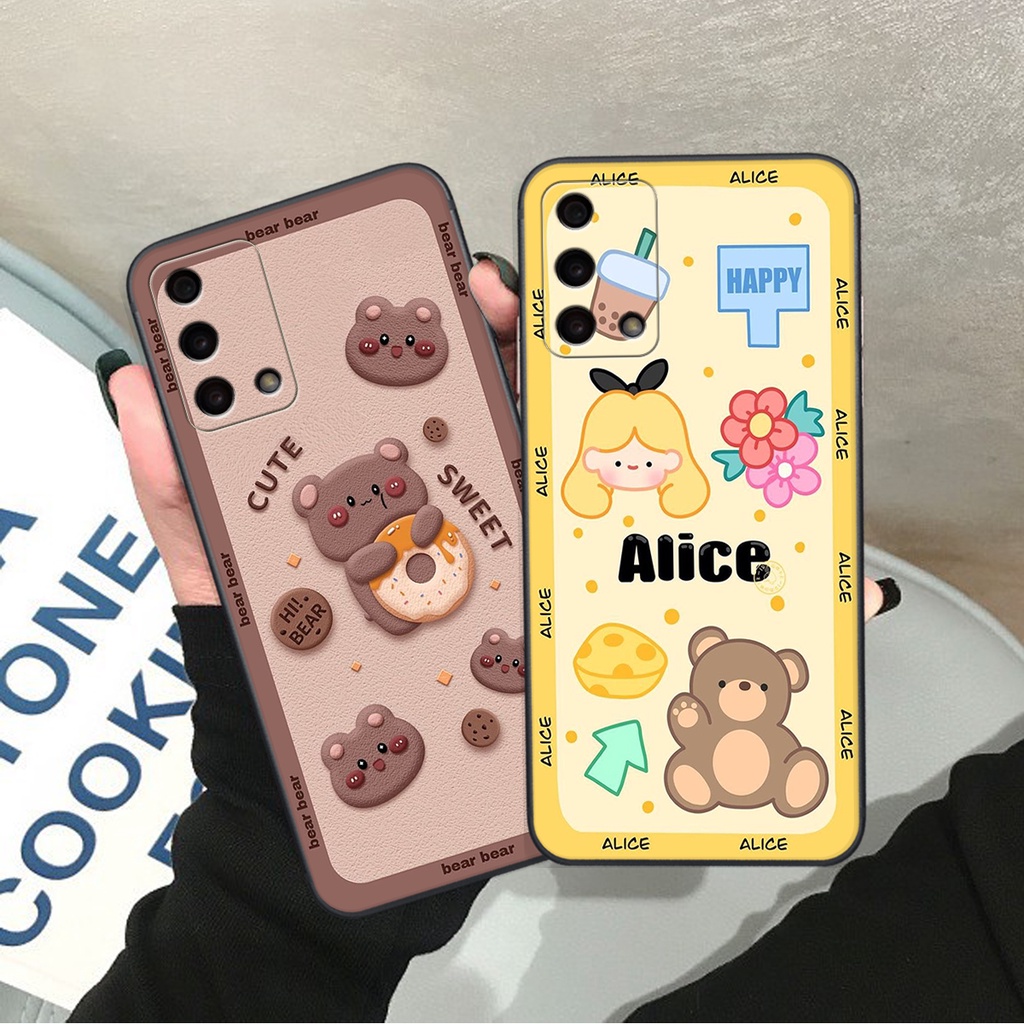Ốp lưng Oppo A74 / A95 in hình Gấu nâu - hồng, Gấu Be@rick  cực CUTE, DỄ THƯƠNG