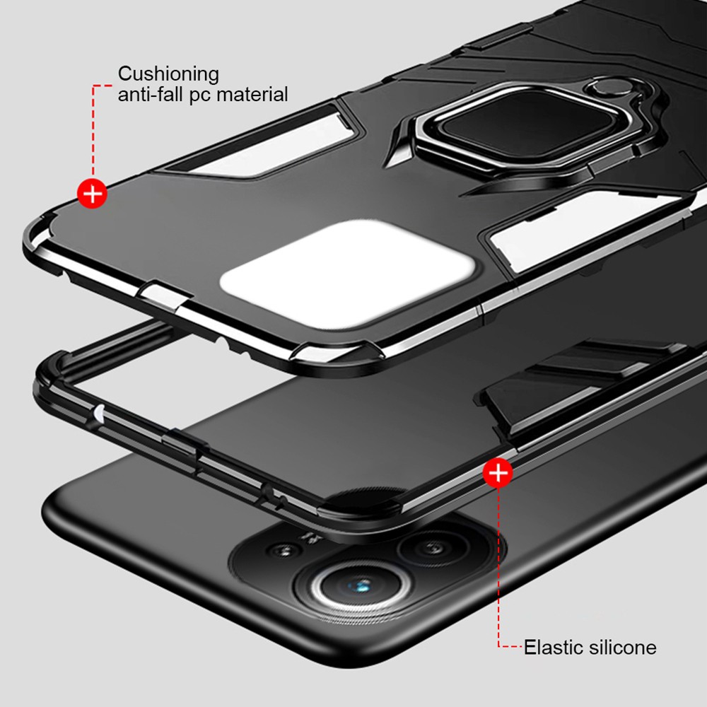 Ốp Điện Thoại Pc Cứng Kiểu Giáp Kèm Giá Đỡ Nhẫn Từ Tính Chống Sốc Cho Oppo A7 A5S A12 A11K