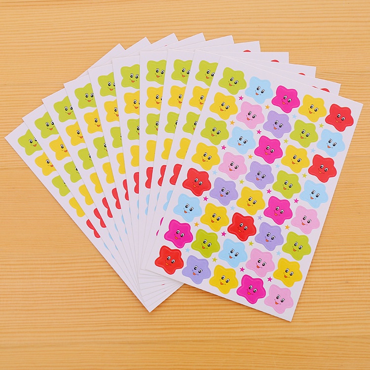 Set 10 tờ Sticker dán trang trí icon ngôi sao dễ thương STK01