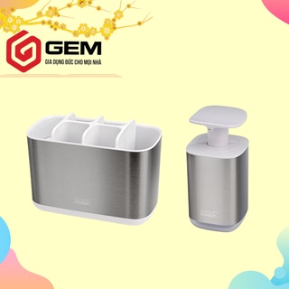 SET hộp đựng bàn chải đánh răng và Bình Xà phòng Joseph Joseph 70551, Inox [HÀNG ĐỨC]