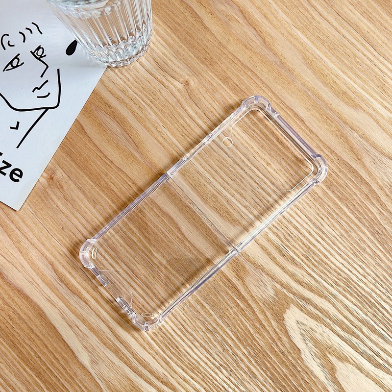 Ốp điện thoại TPU + PC trong suốt chống rơi 4 góc cho Samsung Galaxy Z Flip 3