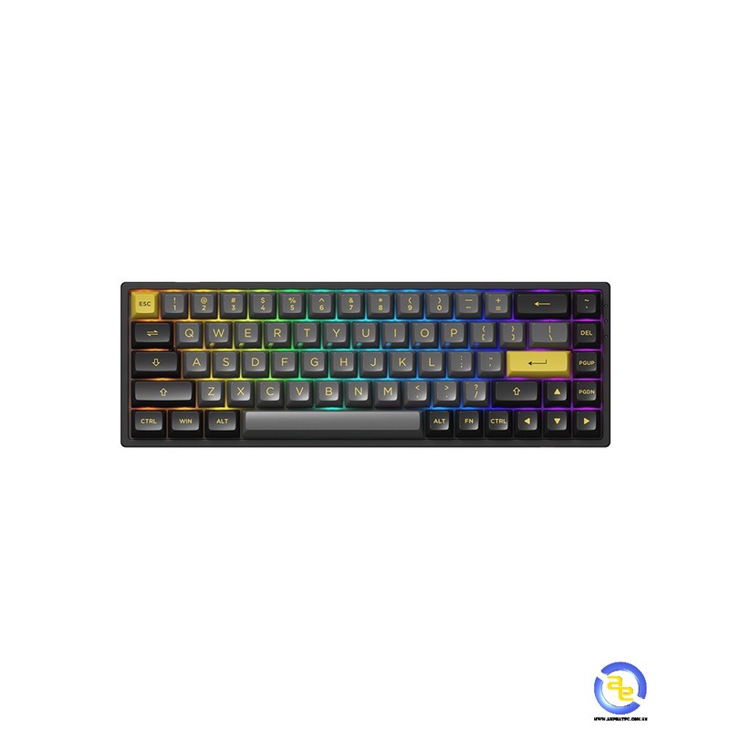 Bàn phím cơ AKKO 3068B Multi-modes Black Gold (Bluetooth 5.0 /Hotswap / Foam tiêu âm - Bảo Hành 12 Tháng