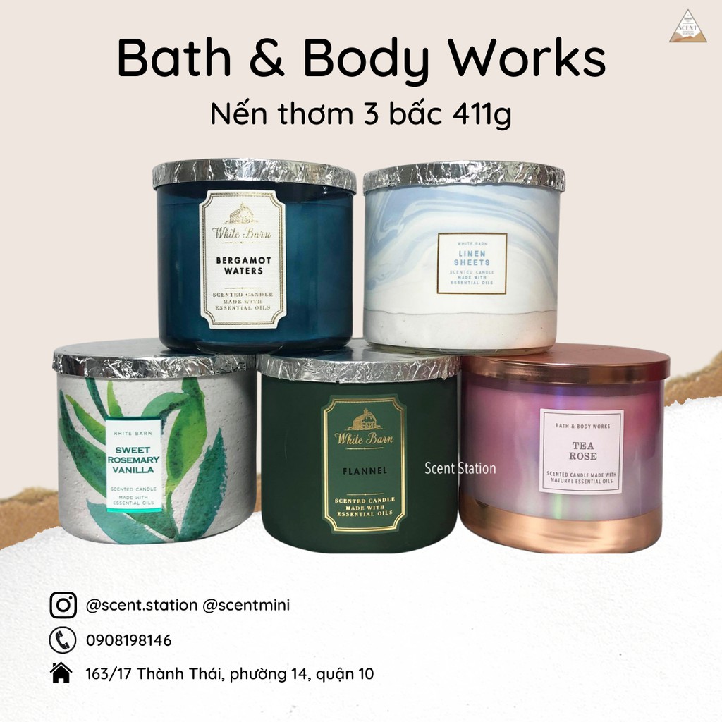 Nến thơm 3 bấc Bath &amp; Body Works 411g