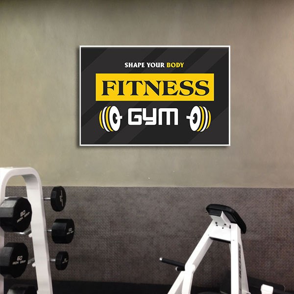 Tranh phòng tập gym “share you body fitness gym” – W399