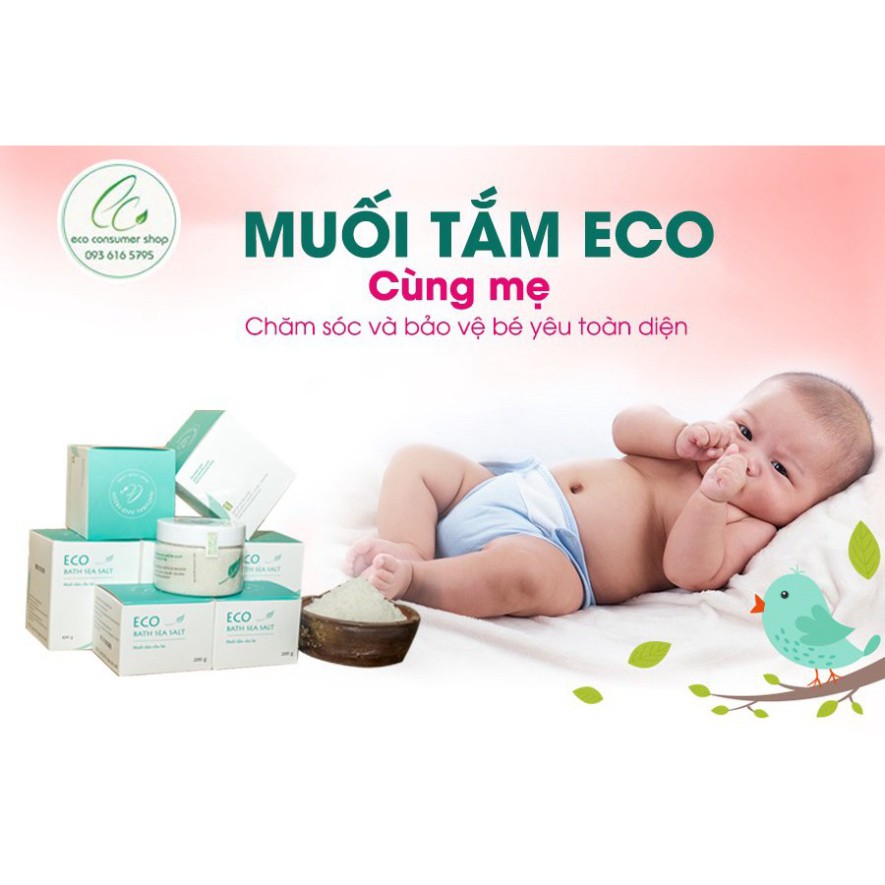 [Combo 2] Muối tắm bé Sinh Dược Eco 200g + Muối tắm bé Eco + Muối tắm bé thảo dược Eco - hết rôm sẩy dị ứng