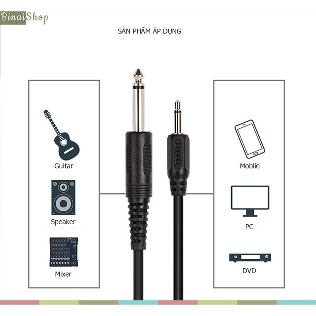 Cáp âm thanh 3.5mm - 6.35mm Choseal Q385