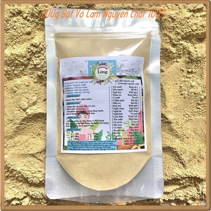 [Sỉ-Rẻ] Bột Vỏ Cam 200g nguyên chất thiên nhiên 100% có giấy VSATTP và ĐKKD dùng đa công dụng [Lẻ-Sỉ]