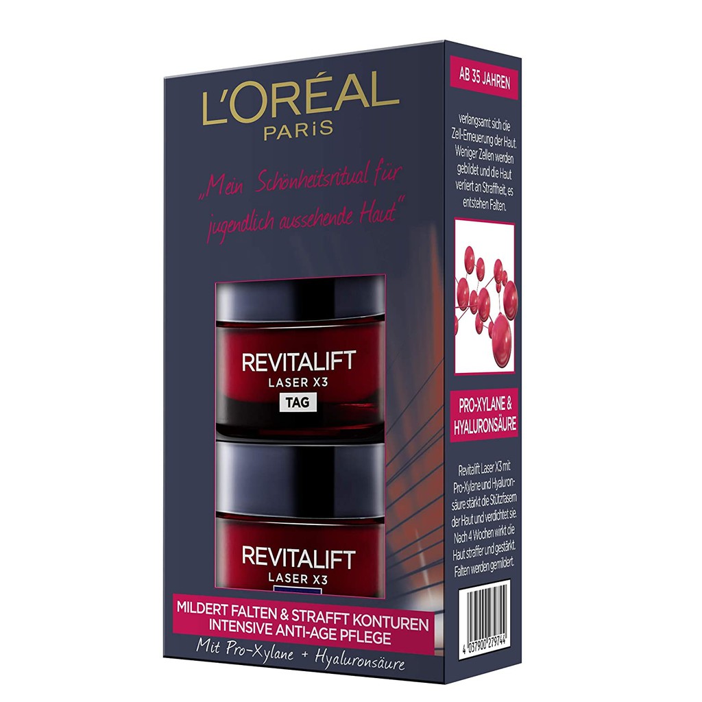 Bộ Kem Dưỡng Da Loreal Paris Revitalift Laser X3 Ngày Đêm