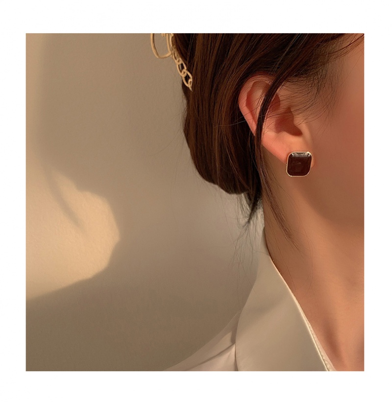 Bông tai hình vuông mạ bạc thời trang 2023 cho nữ