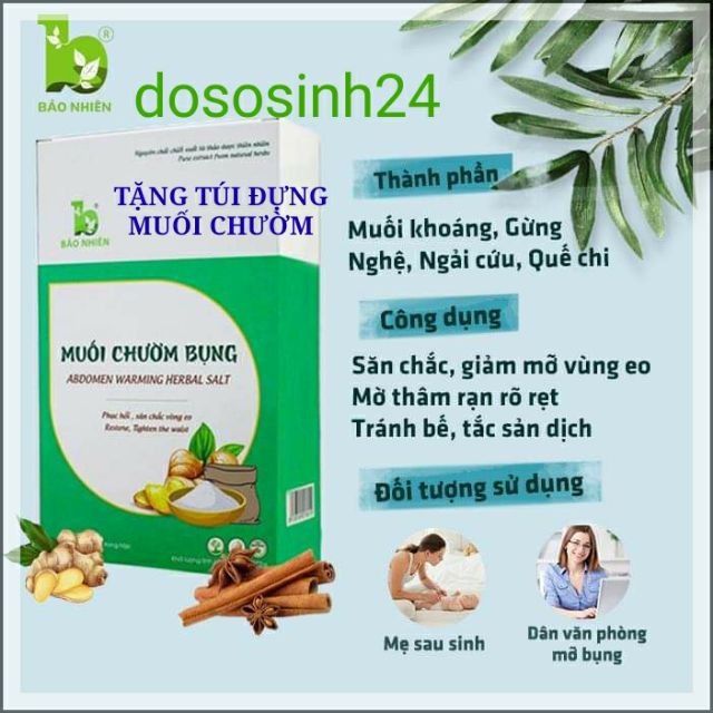 Bảo nhiên - Muối chườm bụng giảm eo, mờ rạn cho Mẹ bé sau sinh