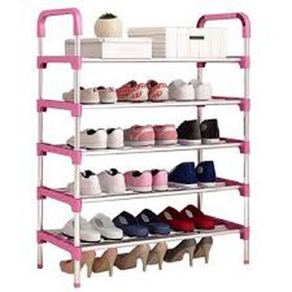 Kệ giầy dép 5 tầng bằng inox màu Hồng