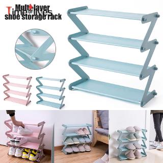 TF▶ Shoe Storage Rack Non Woven Stainless Steel Foldable Save Space Multi Layer Assembled Shoe Holder