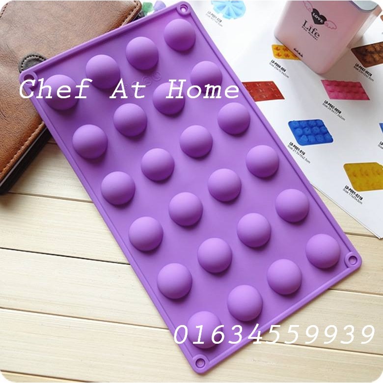 Khuôn silicon làm bánh 24 hình bán cầu nhỏ làm bánh, rau câu [Giao màu ngẫu nhiên]