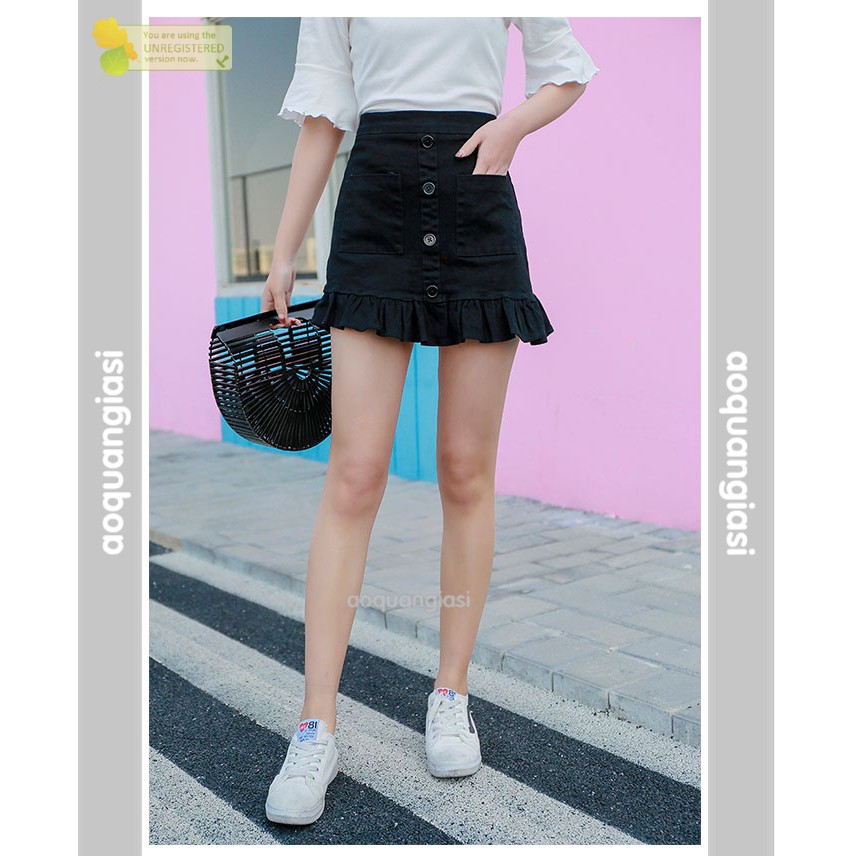 Chân Váy Đuôi Cá Nút Đen | BigBuy360 - bigbuy360.vn