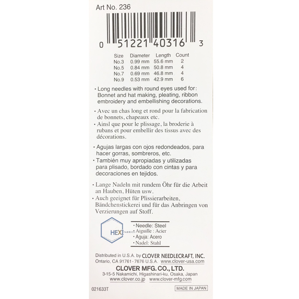 Kim Clove các cỡ 3, 5, 7, 9