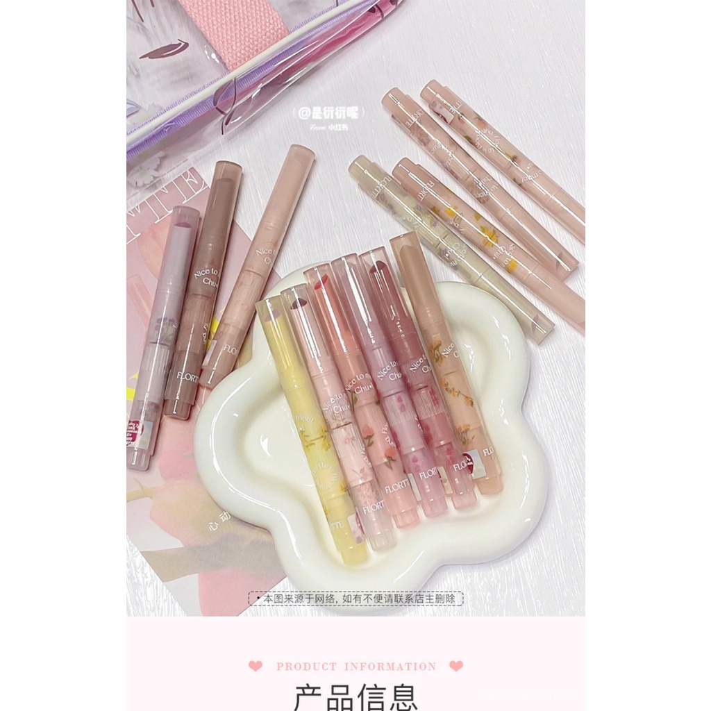 Son Môi Dạng Thạch Có Gương Hình Hoa Và Bút Vẽ