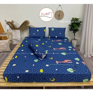 Ga cotton thun phủ nano mẫu hươu cao cổ xanh