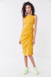 Đầm linen dún 1 bên - D52