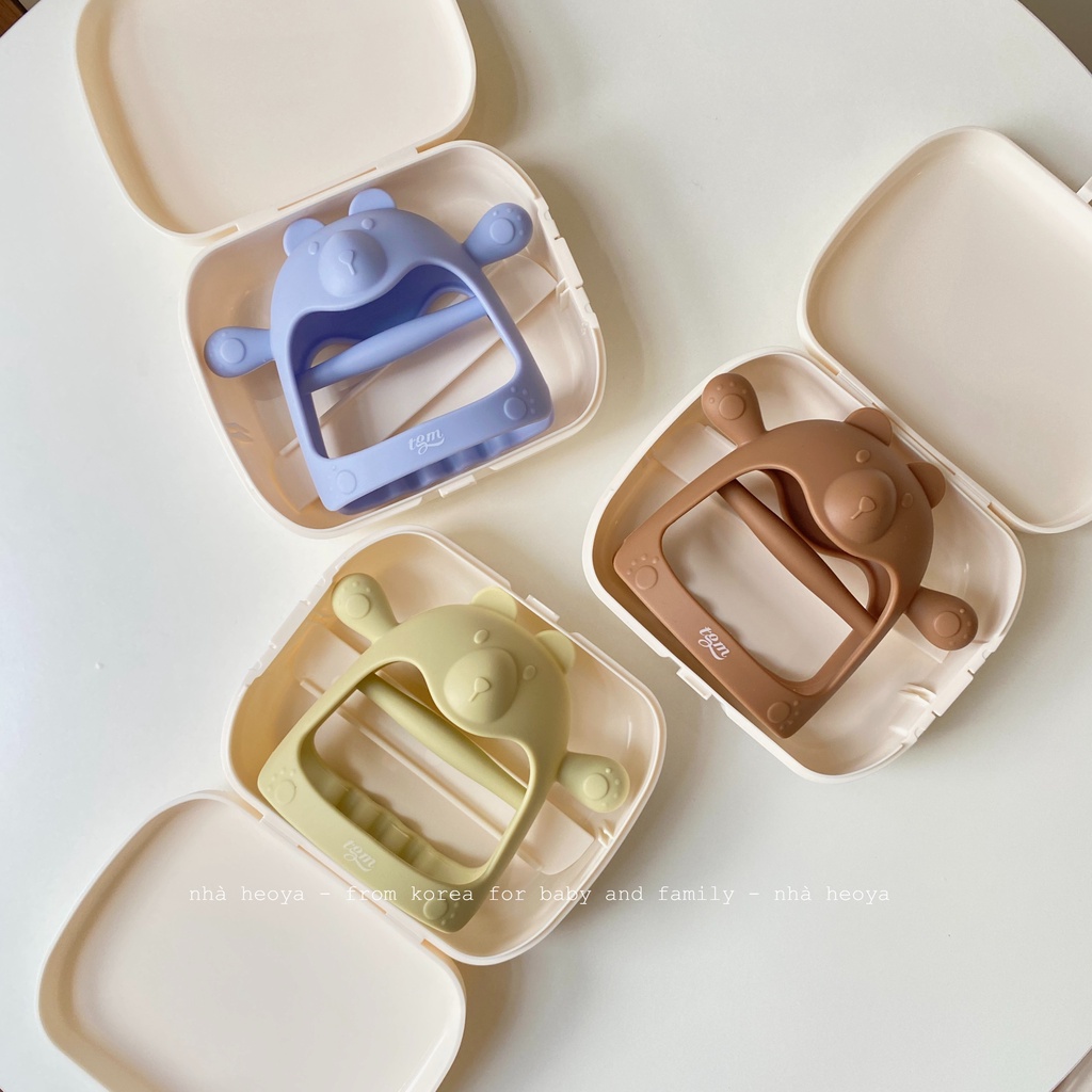 GẶM NƯỚU SILICON HÌNH GẤU TGM KÈM HỘP ĐỰNG VỆ SINH MADE IN KOREA