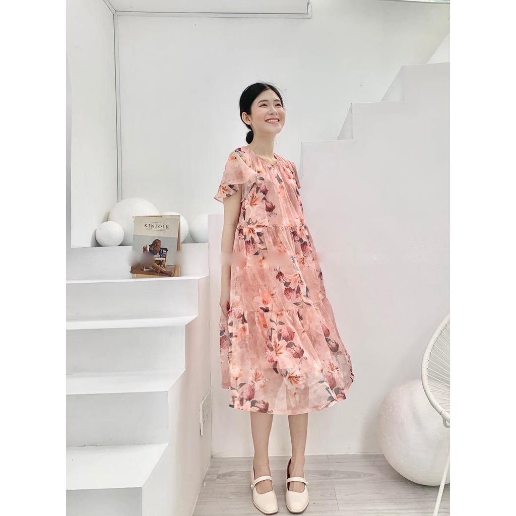 ĐẦM BẦU HOA NHÍ VỀ MÀU SIÊU KUNG, VẢI NHẸ MÁT