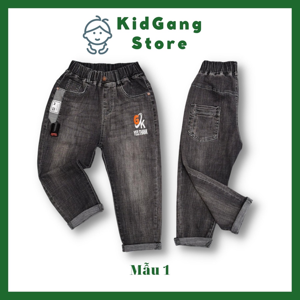 Quần jean bé trai, quần bò bé trai 17-28kg KIDGANG jean ống côn cho bé