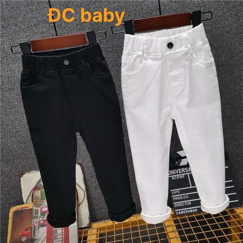 Quần kaki mềm trơn co giãn cho bé 8-28kg