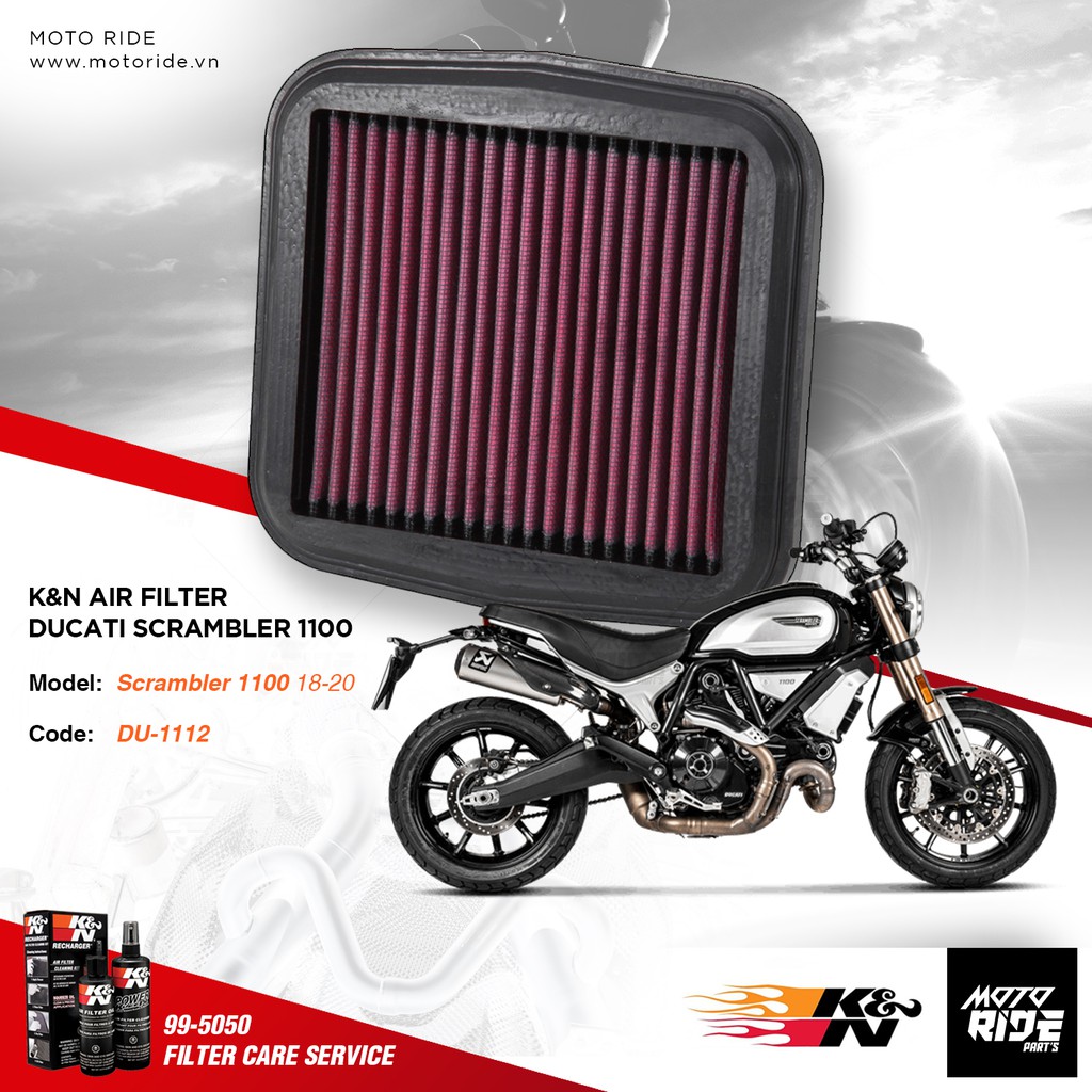 K&amp;N DU-1112 LỌC GIÓ ĐỘ CHO DUCATI PANIGALE / MULTISTRADA / XDIAVEL / SCRAMBLER 1100