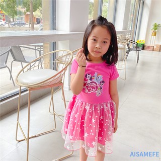 Đầm Tutu Xoè Màu Sắc Sặc Sỡ Hoạt Hình My Little Pony Cho Bé Gái 3-8 Tuổi