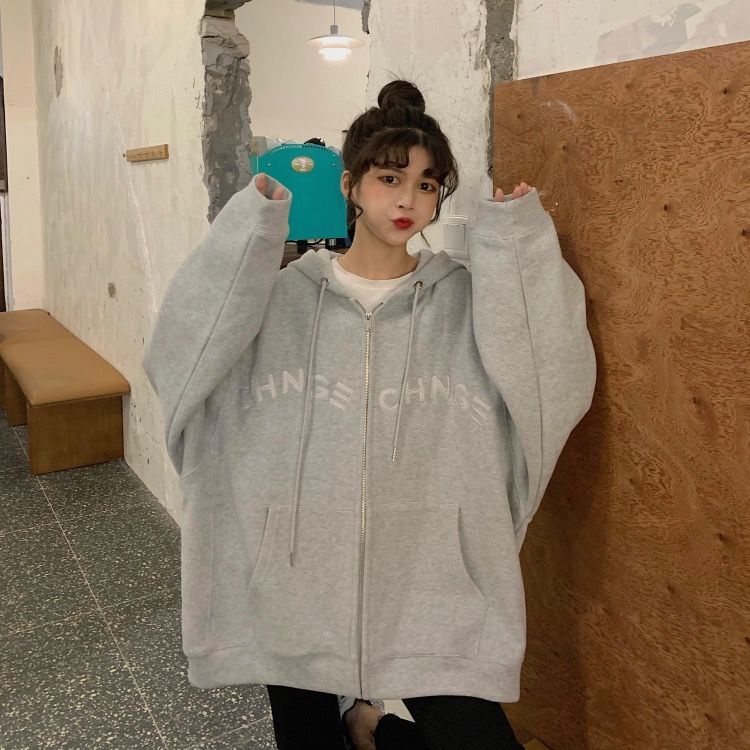 【Yuki】Áo khoác kéo khóa có mũ nhiều màu siêu yêu | BigBuy360 - bigbuy360.vn