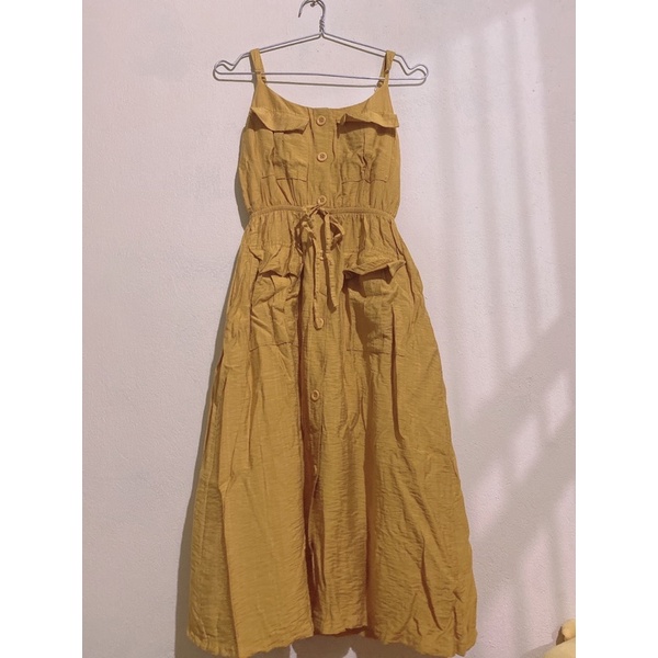 Váy 2 dây maxi vải đũi