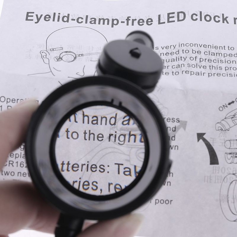 Kính lúp sửa chữa đồng hồ đeo tay có đèn LED