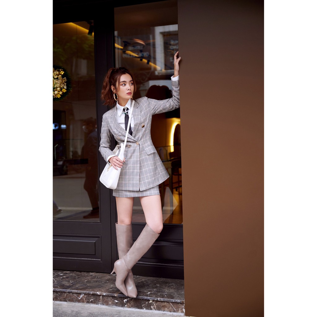WALENTY - Rosewood Checked A-line Skirt