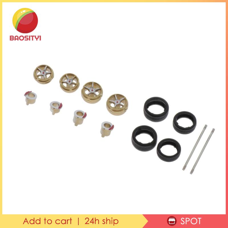 Bộ 4 Bánh Xe Cao Su Tỉ Lệ 1:64 Cho Tomica Hotwheels