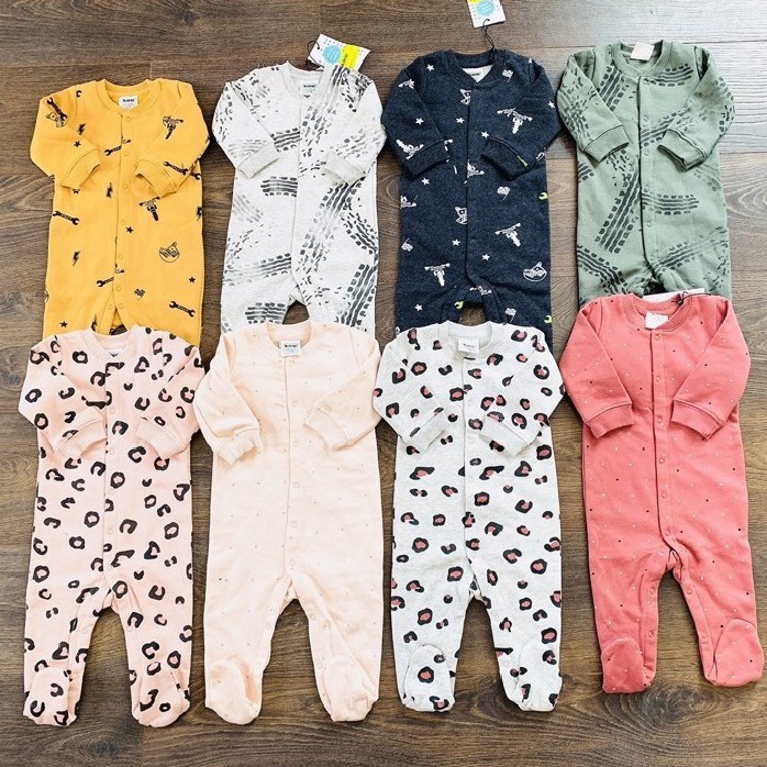Body Nỉ Cho Bé ❤️ Nỉ Bông Chọn Mẫu Xuất Âu ❤️ Sleepsuit Cho Bé Siêu Ấm