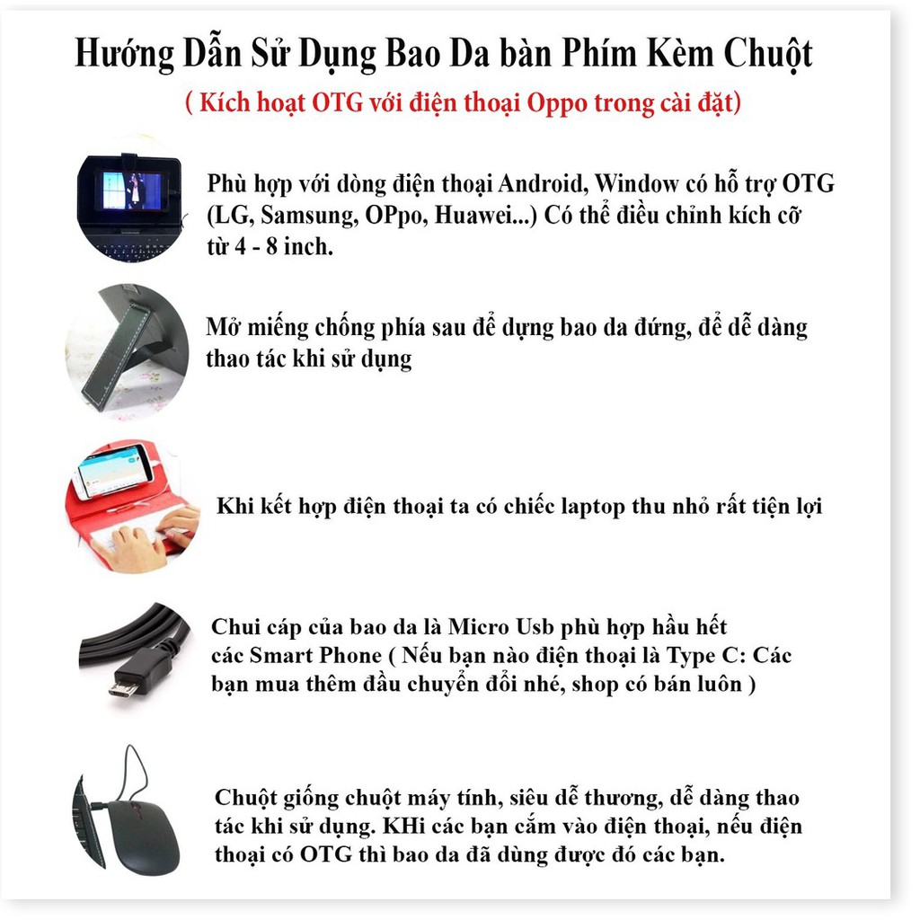 ⚡ Bàn phím chơi game, Bao da bàn phím kèm chuột có dây sử dụng cho điện thoại, ipad, máy tính bảng 👉HD Plaza