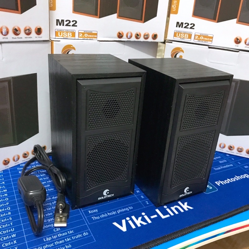 Loa Vi Tính GoldTech M22 - Loa Máy Tính Vỏ Gỗ Để Bàn