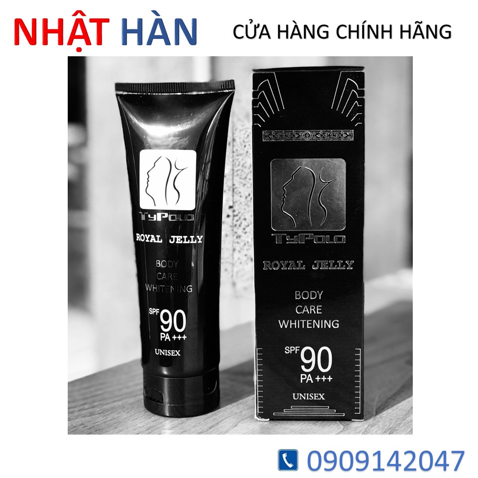 Kem Dưỡng Thể Trắng Da Typolo Royal Jelly Unisex mẫu mới SPF90 PA+++ 200g