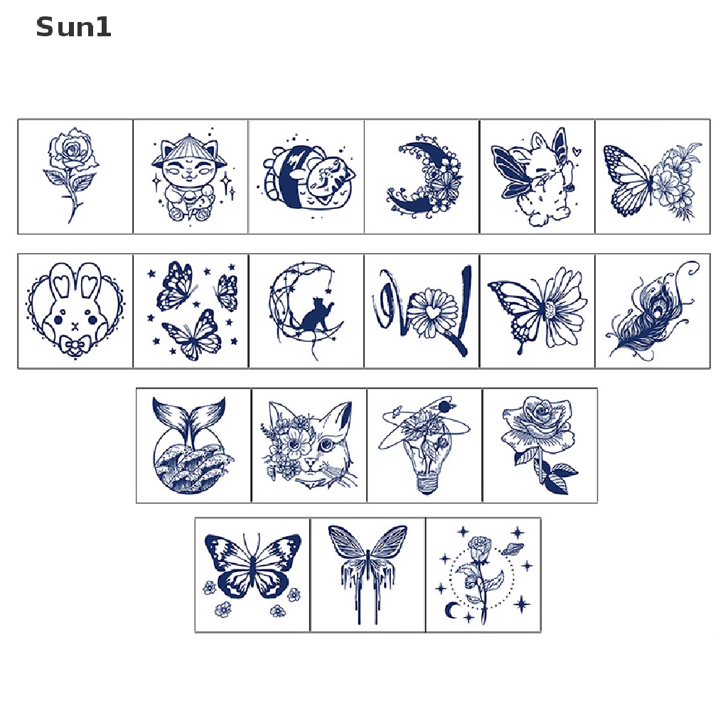 Set 10 Tấm Hình Xăm Dán Bán Vĩnh Viễn Họa Tiết Hoa