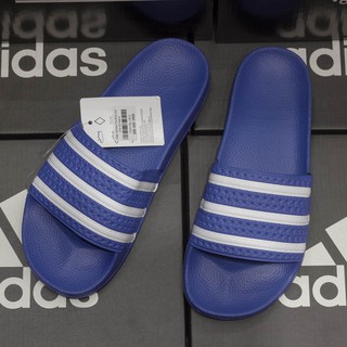 Dép Adidas quai ngang màu xanh sọc trắng