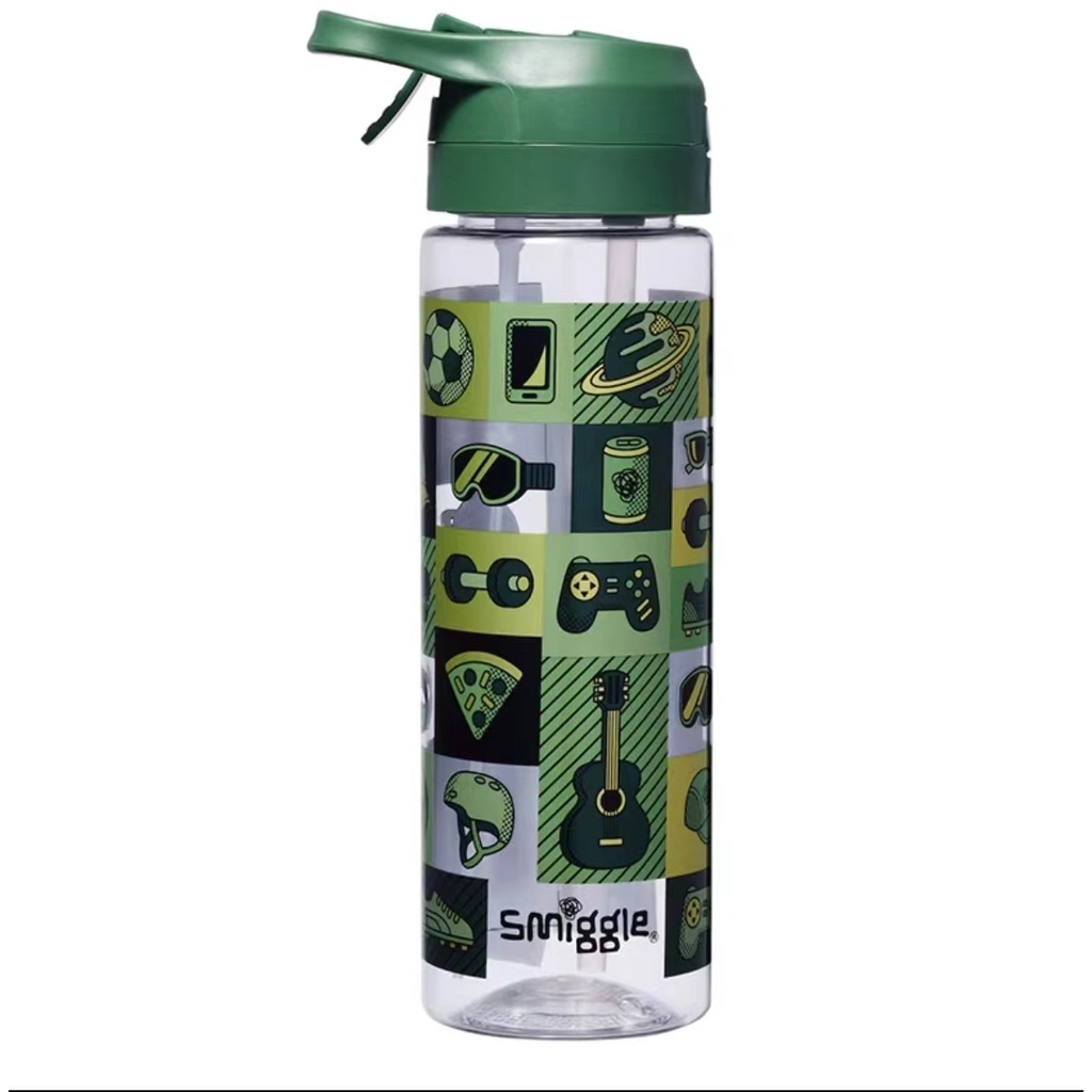 Bình Nước Nhựa Trong Suốt Dung Tích 650Ml Có Ống Hút Tiện Dụng Cho Nam Và Nữ