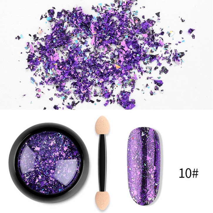 Bột sequin trang trí móng màu pháo hoa có gel dính