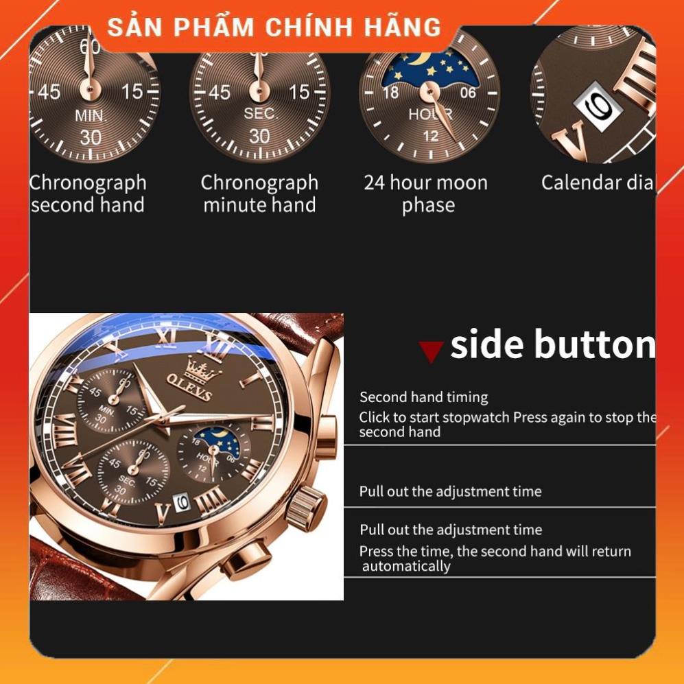Đồng hồ đeo tay cơ cấu thạch anh kim chỉ chống thấm nước cho nam