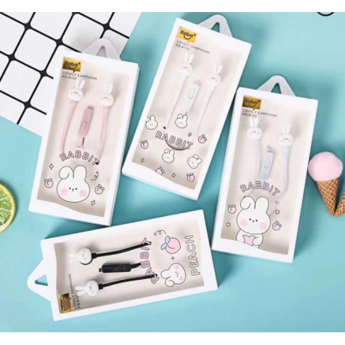 Tai nghe đôi thỏ molang TNDI14 kn-8155 earphone  cute dễ thương