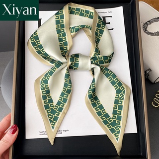 Khăn Choàng Cổ Dài 100cm Bằng Lụa In Họa Tiết Thời Trang Cho Nữ