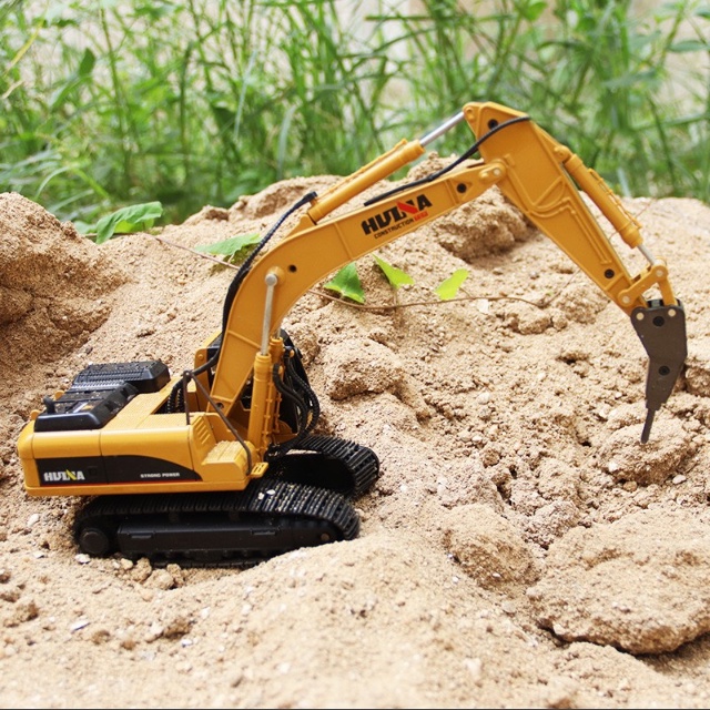 Mô hình xe khoan đất đồ chơi xe phá bê tông HUINA